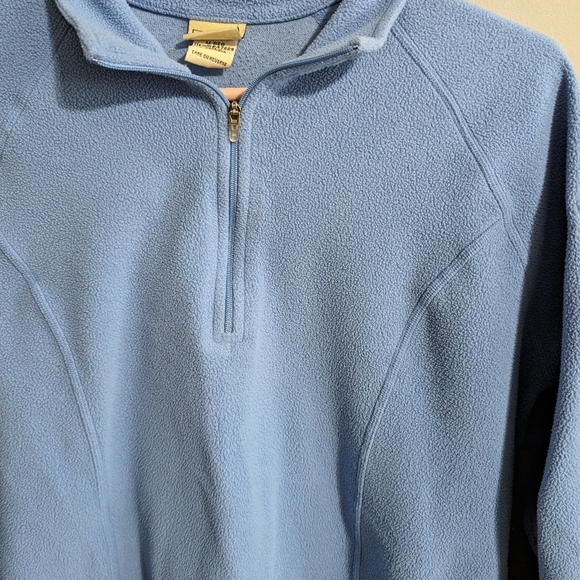 L.L.Bean quarter zip blue fleece women's M - Picture 2 of 8
